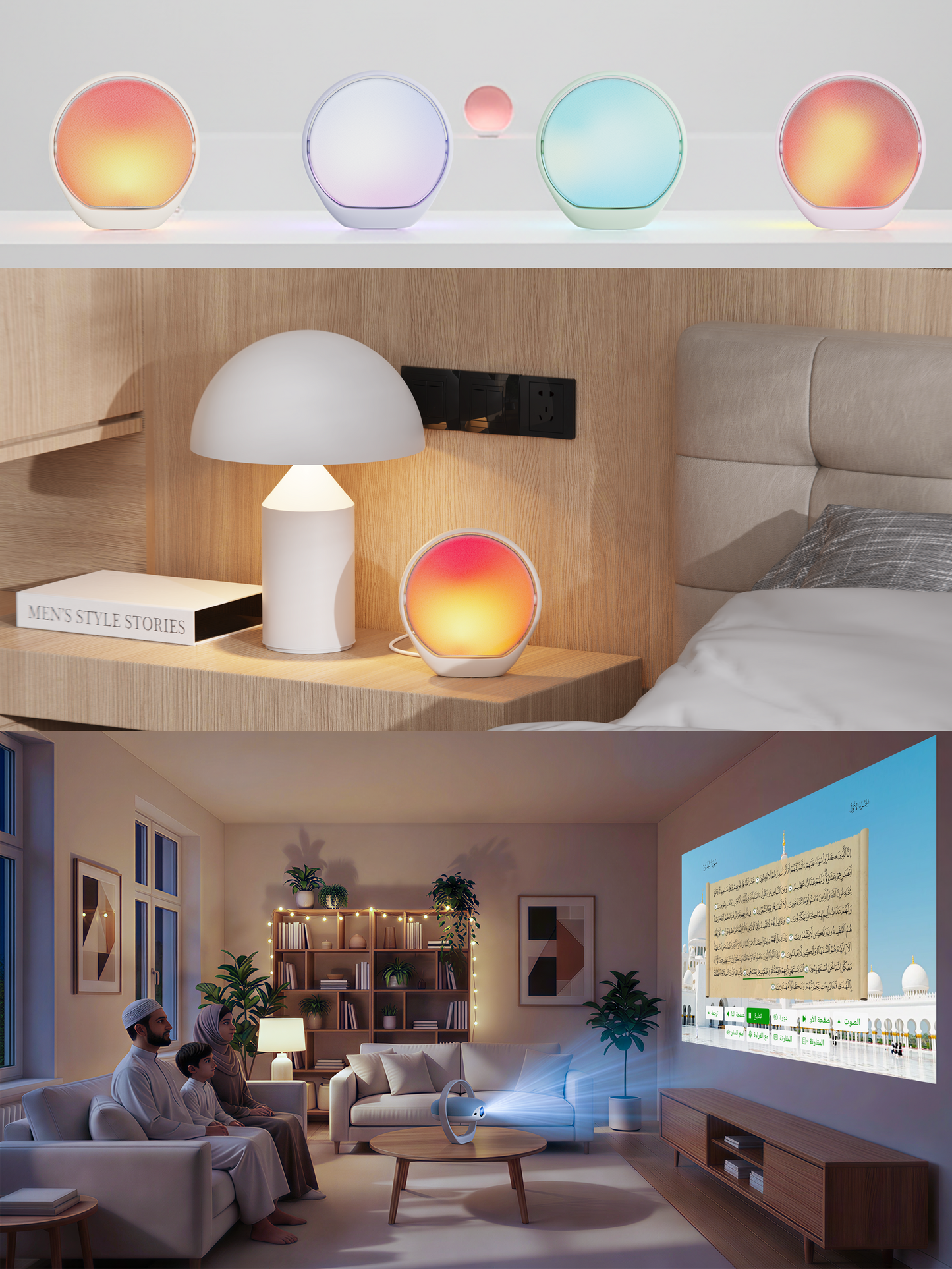 TK6500 | Smart Quran Learning Device | Quran Projector | Portable projector | Sacred Learning | Mood light | Whitenoise